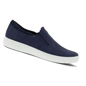 Férfi Ecco Soft 7 Slip On 2.0 Alkalmi Cipő Kék Sötétkék | HU 479WNB